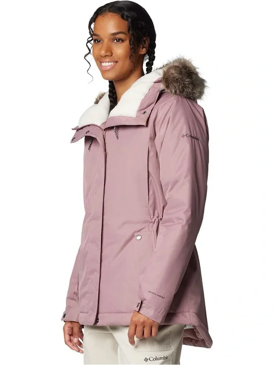 Columbia XL Women's Pink Hooded Parka with Faux-Fur Trim - Picture 5 of 5